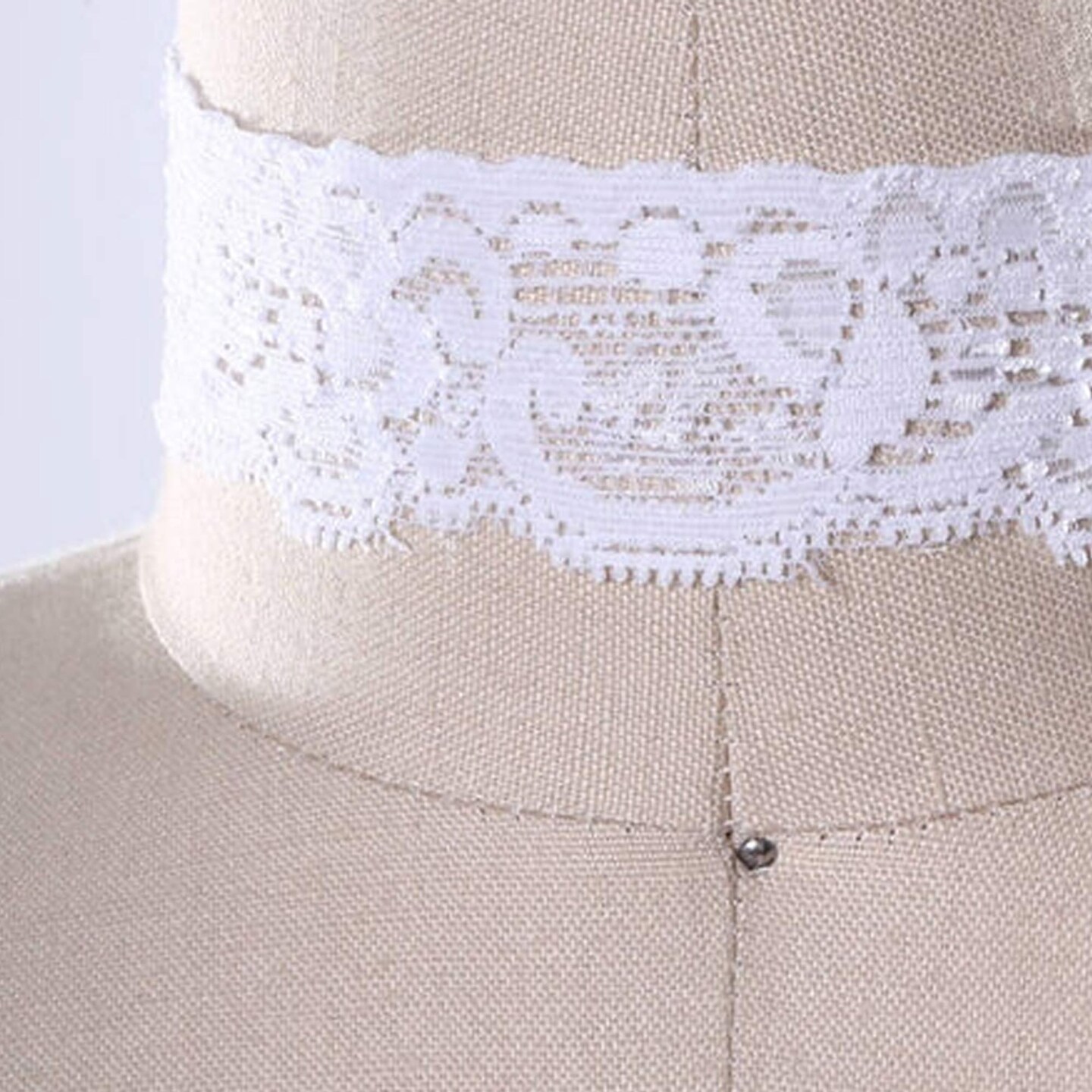 2 Yards 1 Inch Wide White Stretch Floral Elastic Lace Trim Narrow Soft Elastic Lace