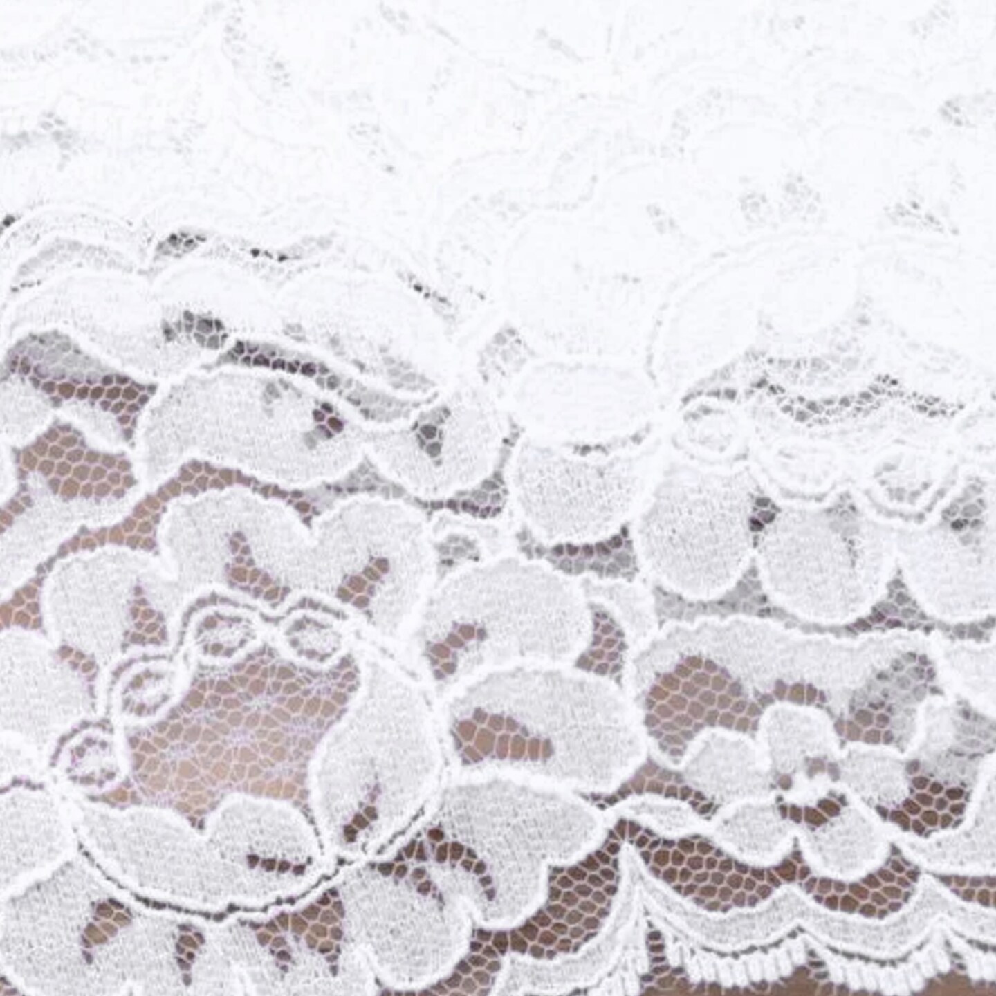 1 Yard White Alencon Polyester Bridal Lace Trim Elegant Classic Design For Veils And Gowns 3.5"