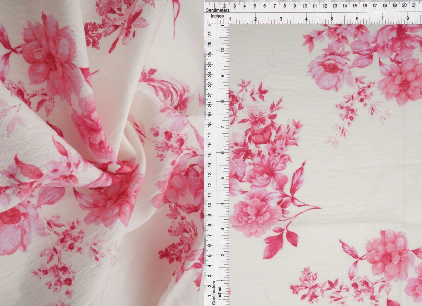 1 Yard Airflow Floral Print Fabric, Lightweight Viscose Nylon Woven, 57" Wide