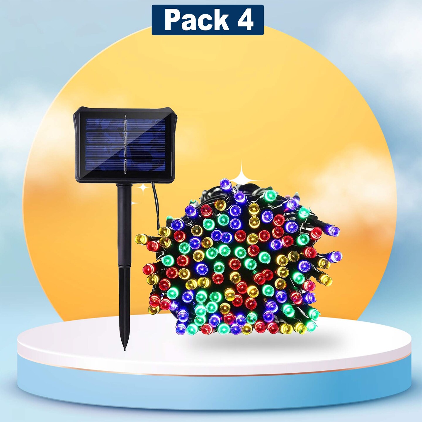 Warm White Glow for Garden 200 LED Solar Powered Outdoor String Lights