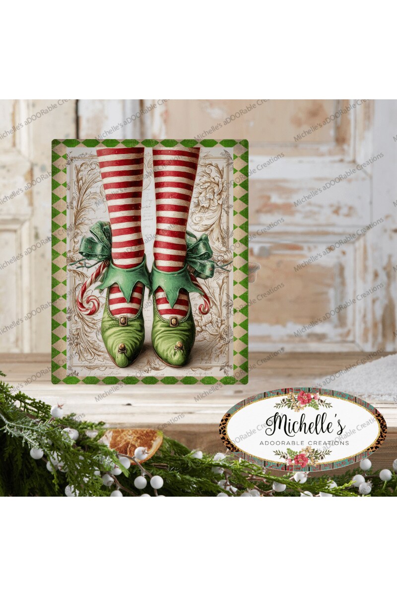 Vintage Elf Legs Metal Sign