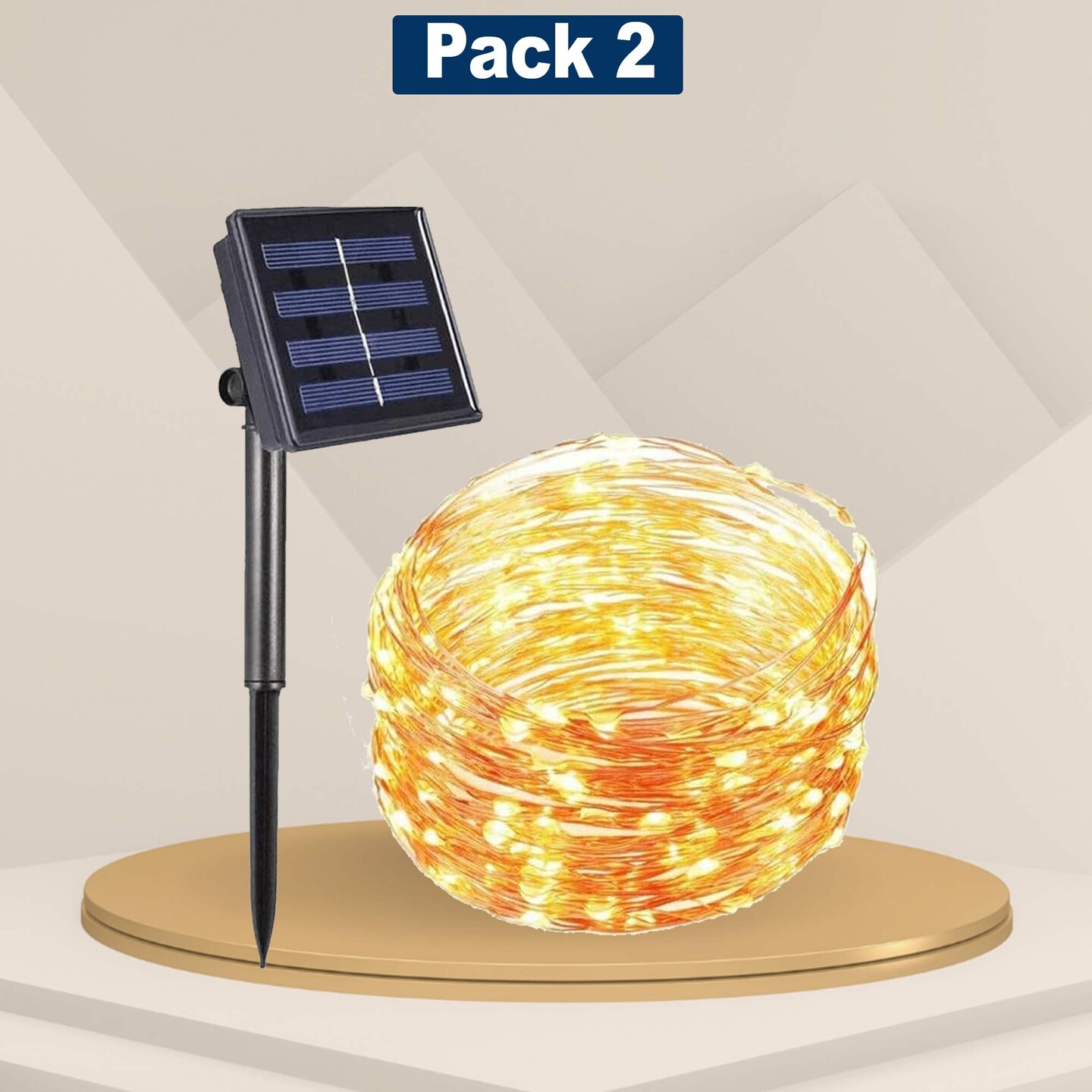 32 Ft Solar Copper Wire Fairy Lights &#x2013; 100 LEDs for Outdoor Ambience
