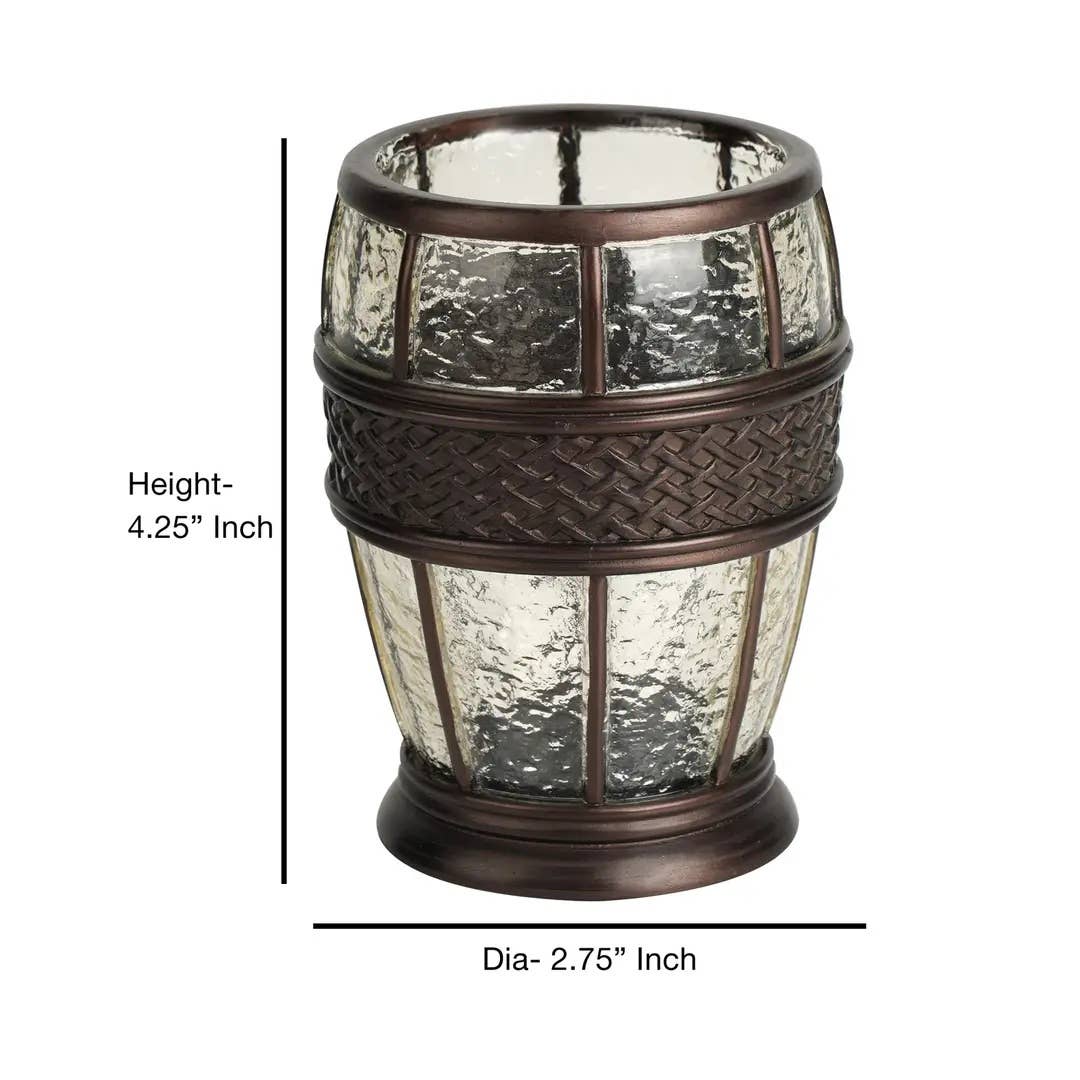 Resin Bathroom Tumbler Cup | Decorative Rinse Cup,Drinking Glass,Toothbrush & Makeup Brush Holder for Vanity Countertops,Sink & Desk