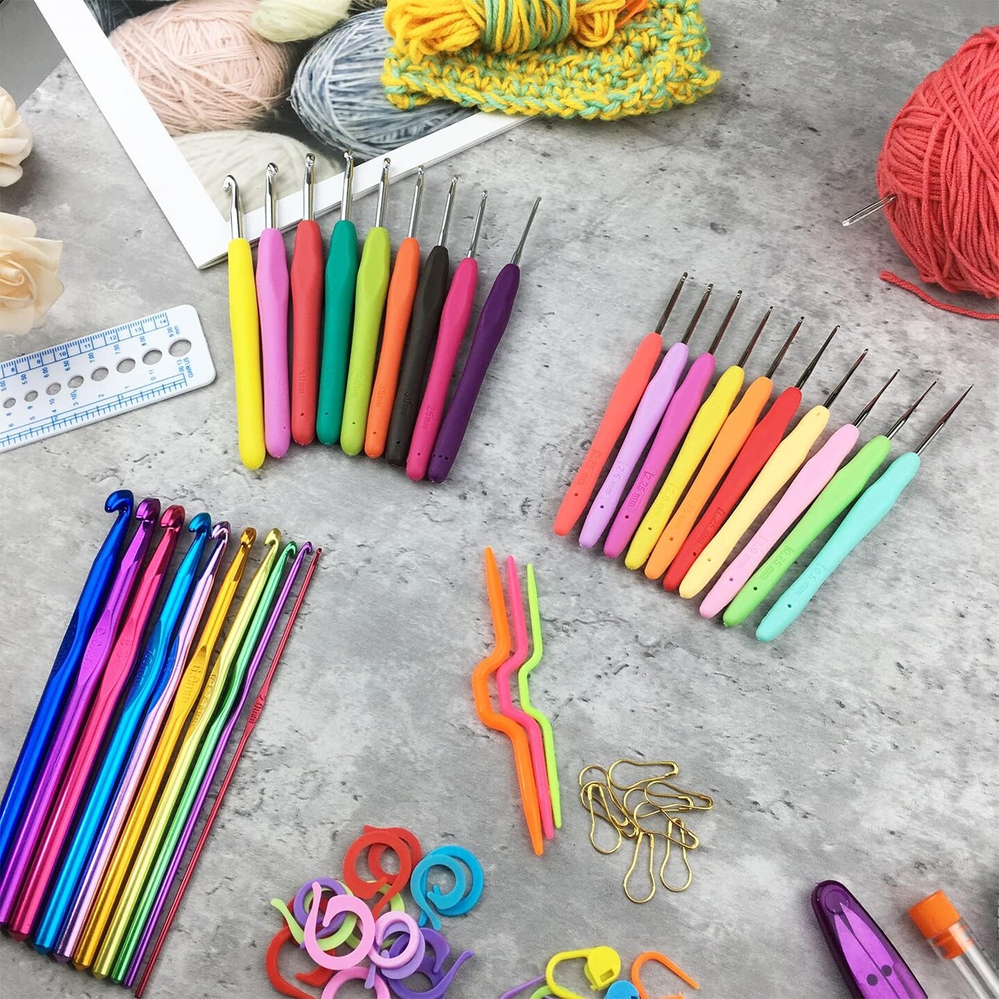 100pcs Crochet Hooks Set