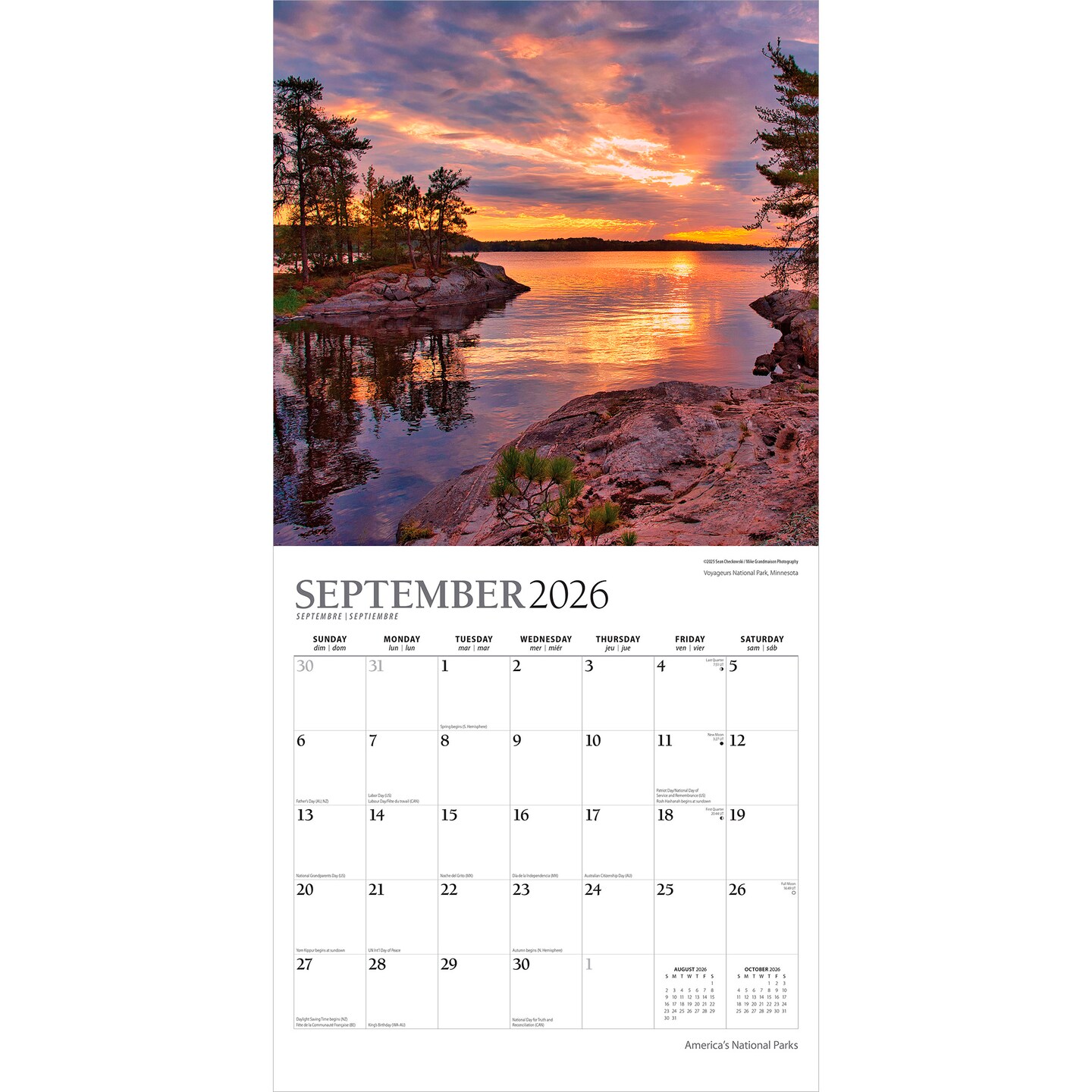 America&#x27;s National Parks | 2026 12 x 24 Inch (Hanging) Monthly Square Wall Calendar | Foil Stamped Cover