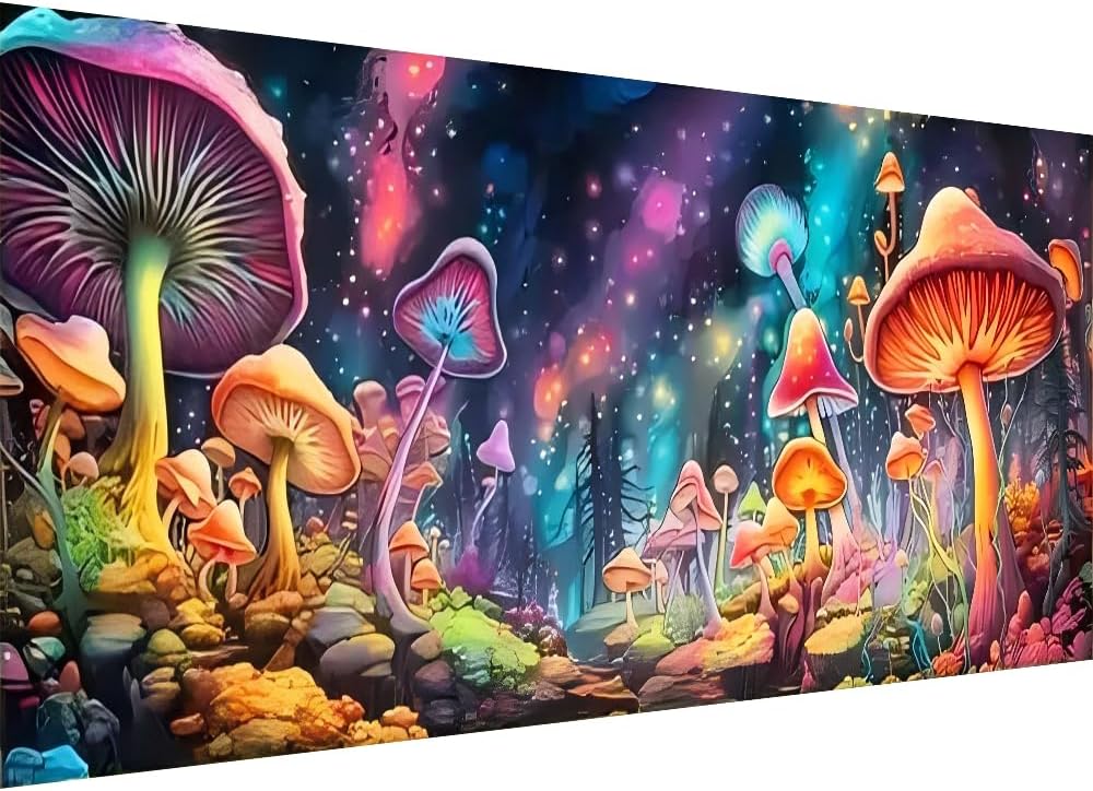 Diamond Painting Kits,Diamond Art for Adults Mushroom Forest Full Round Drill Large Size(31.5x11.8 inch),Abstract Scenery Paint with Diamonds Crystal Gem for Gift,Wall Decor