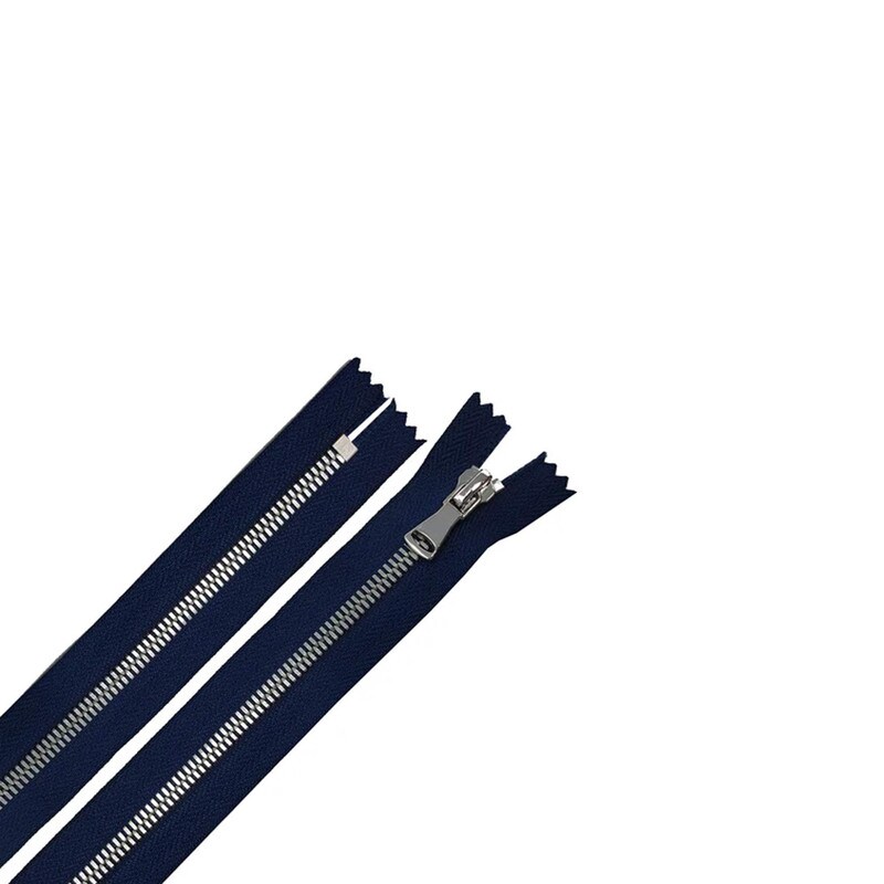 5MM Closed Bottom Zipper Navy Tape Nickel Teeth 7 to 20 Inche