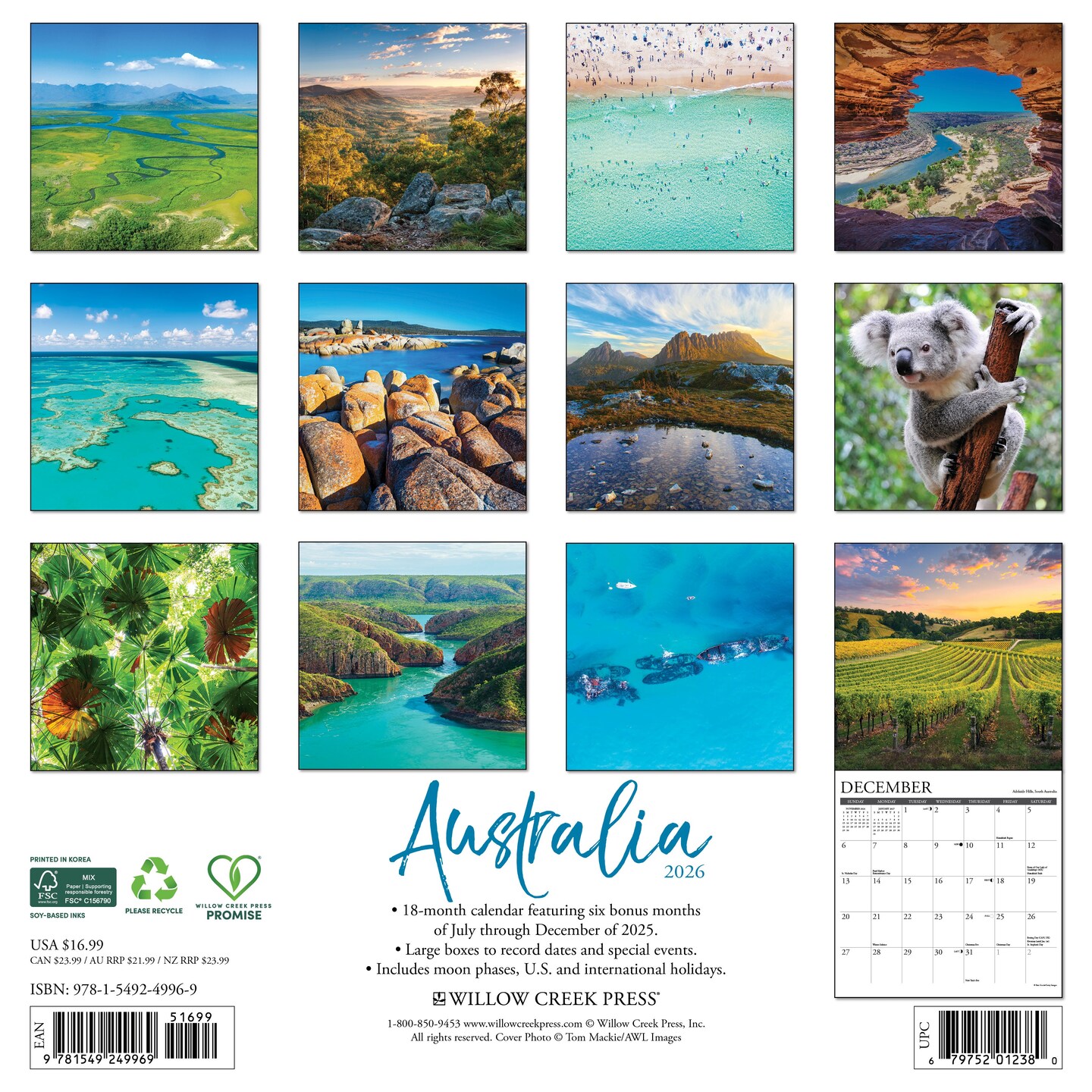 Australia 2026 Wall Calendar