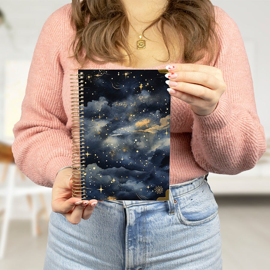 bloom daily planners 2026 Hard Cover Weekly &#x26; Monthly Planner, 5.5&#x22; x 8.25&#x22;, Midnight Sky