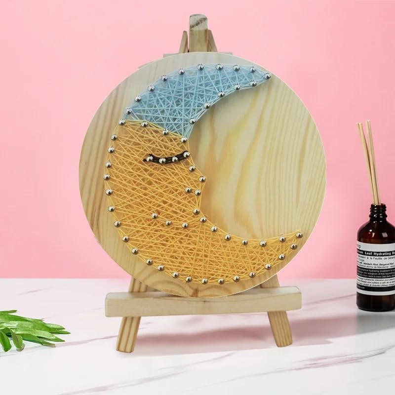 String Art DIY Kit with Stand - Moon. Wizardi Craft Kit F07-M12-1-DHAA28282