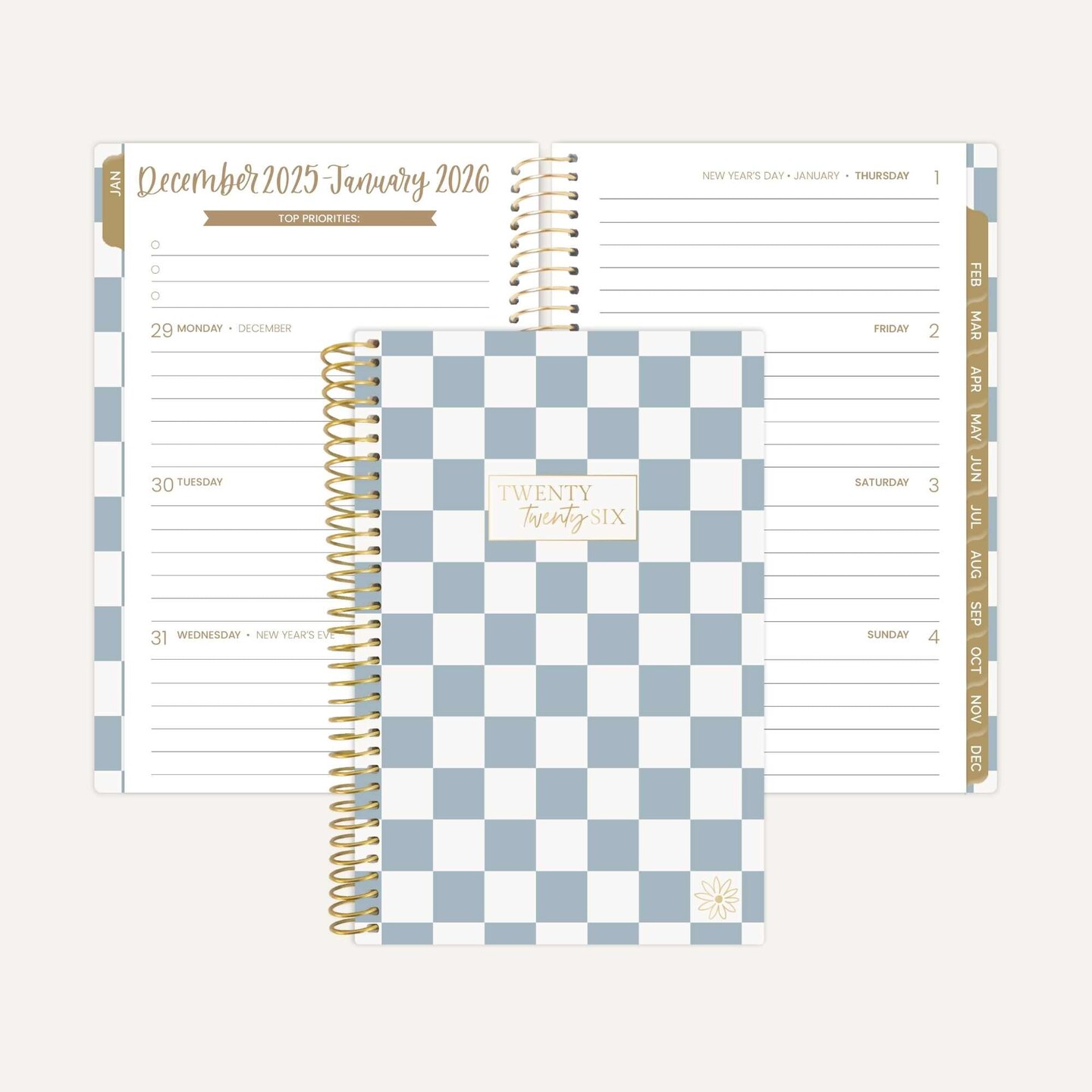 bloom daily planners 2026 Soft Cover Weekly & Monthly Planner, 4" x 6", Checkered