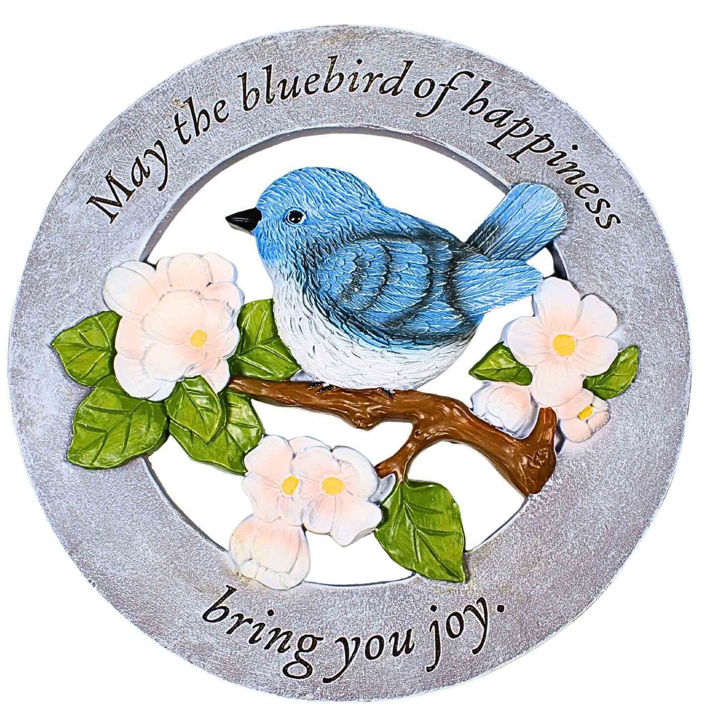 Roman 11.5 Inch Bluebird Garden Stone Summer Garden Stepping Stone , Summer Decor Yard Decor Flower