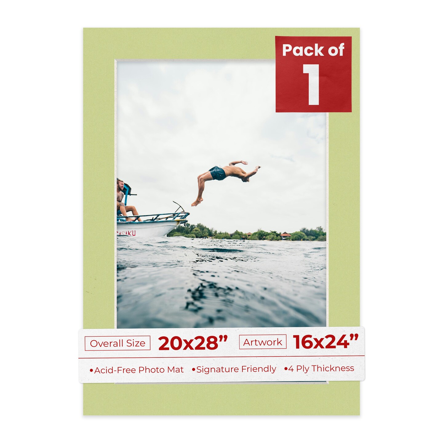 Pistachio Green Mat Board for 20x28 Frames - Fits 16x24 Photos