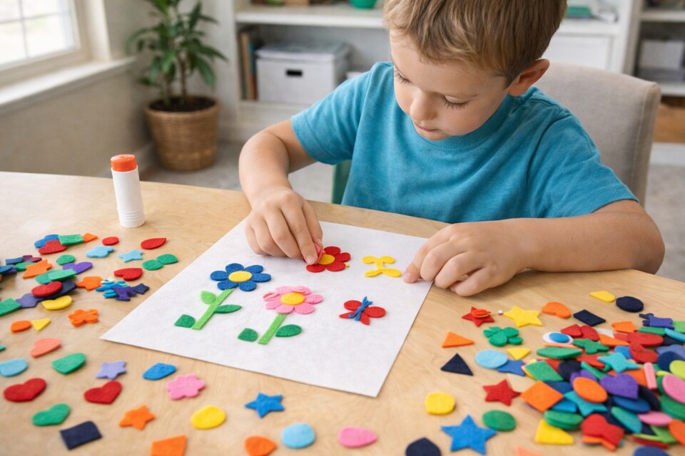 Felt Shapes 500 pc Pack – Pre-Cut Assorted Felt Shapes for Crafts & Collage