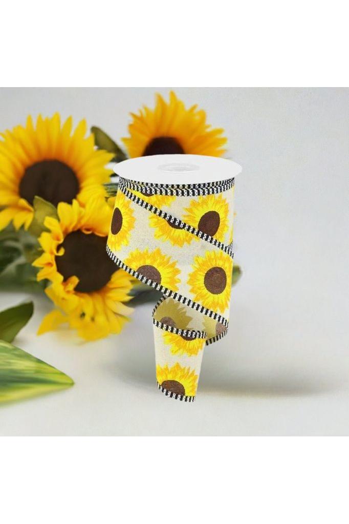 2.5&#x22; Sunflower Thin Stripe Ribbon: Cream (10 Yards)