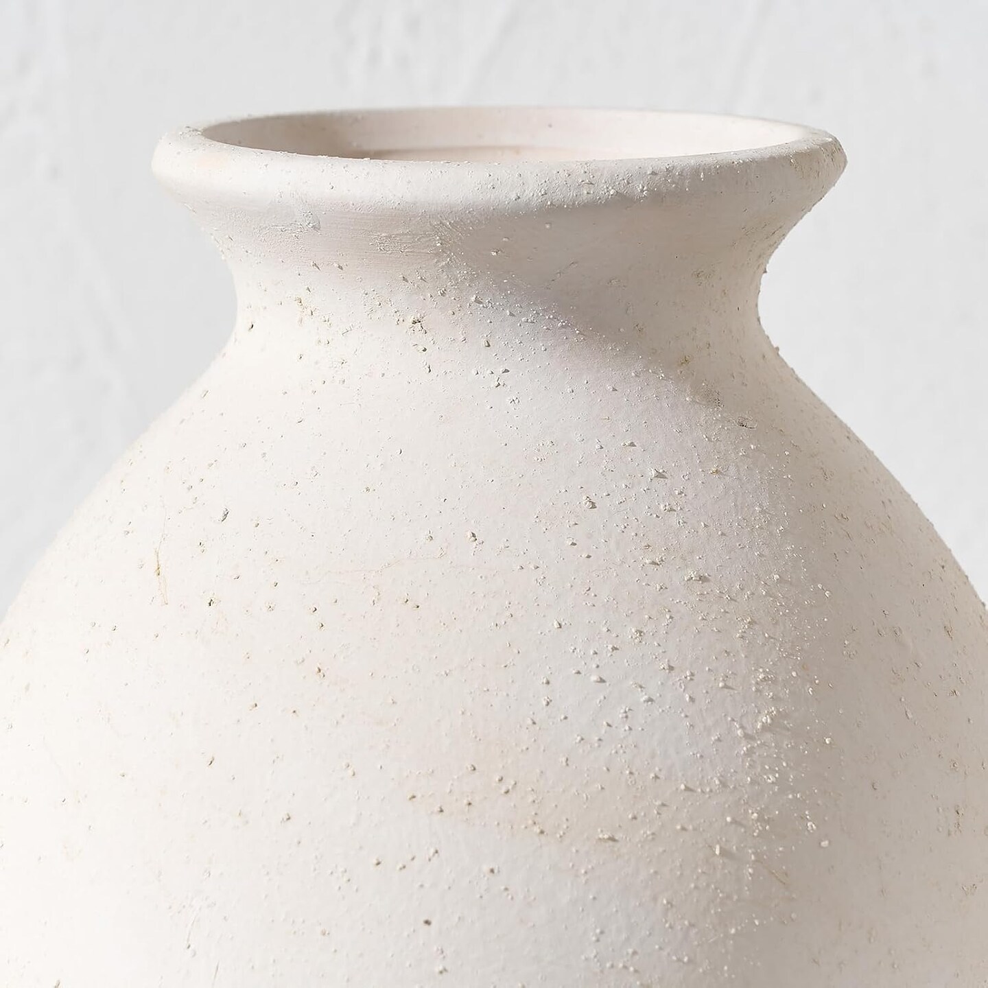 Ceramic Rustic Farmhouse Vase (Off-White) 9.2 inch