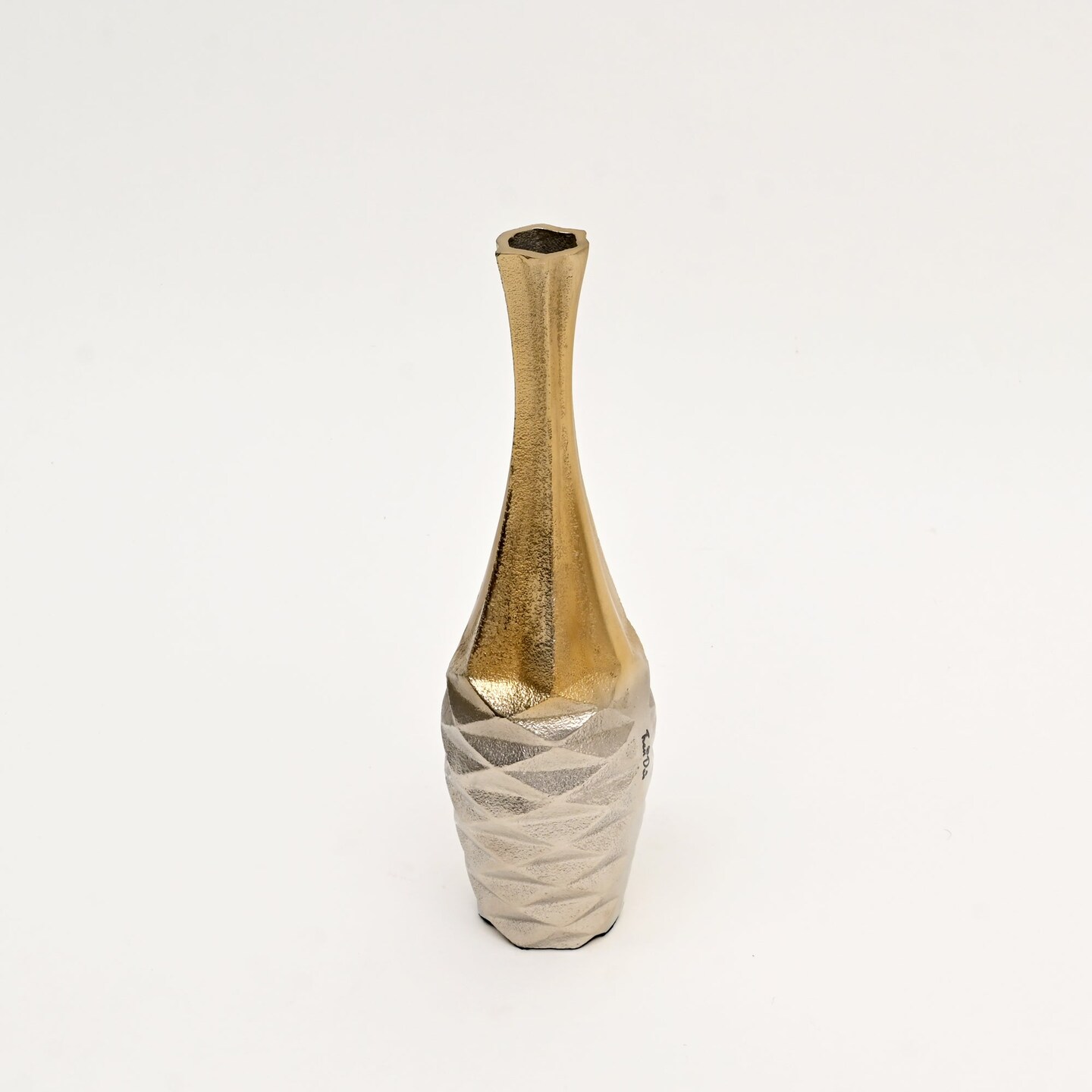 Decorative Sleek Metallic  Aluminum Vases &#x2013; Set of 3 Table Accents  in Gold &#x26; Nickel Finish