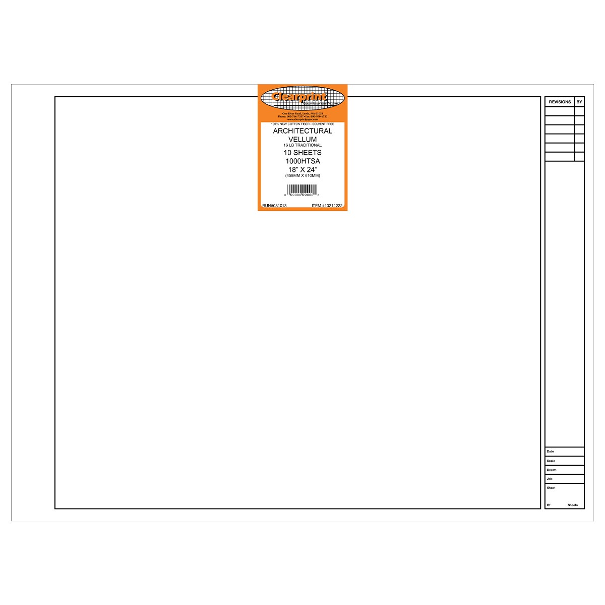 1000H&#xAE; Design Vellum with Pre-Printed Architect Title Block