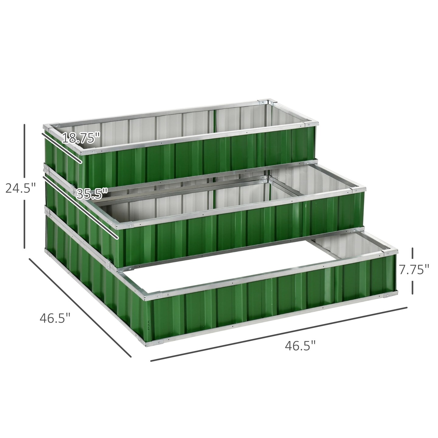 3-Tier Metal Raised Garden Bed Planter Kit