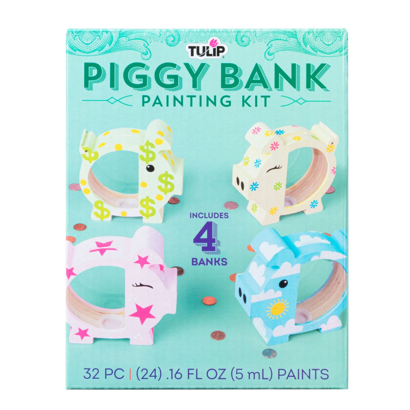 Tulip Wood Bank 4-Pc. Painting Kit