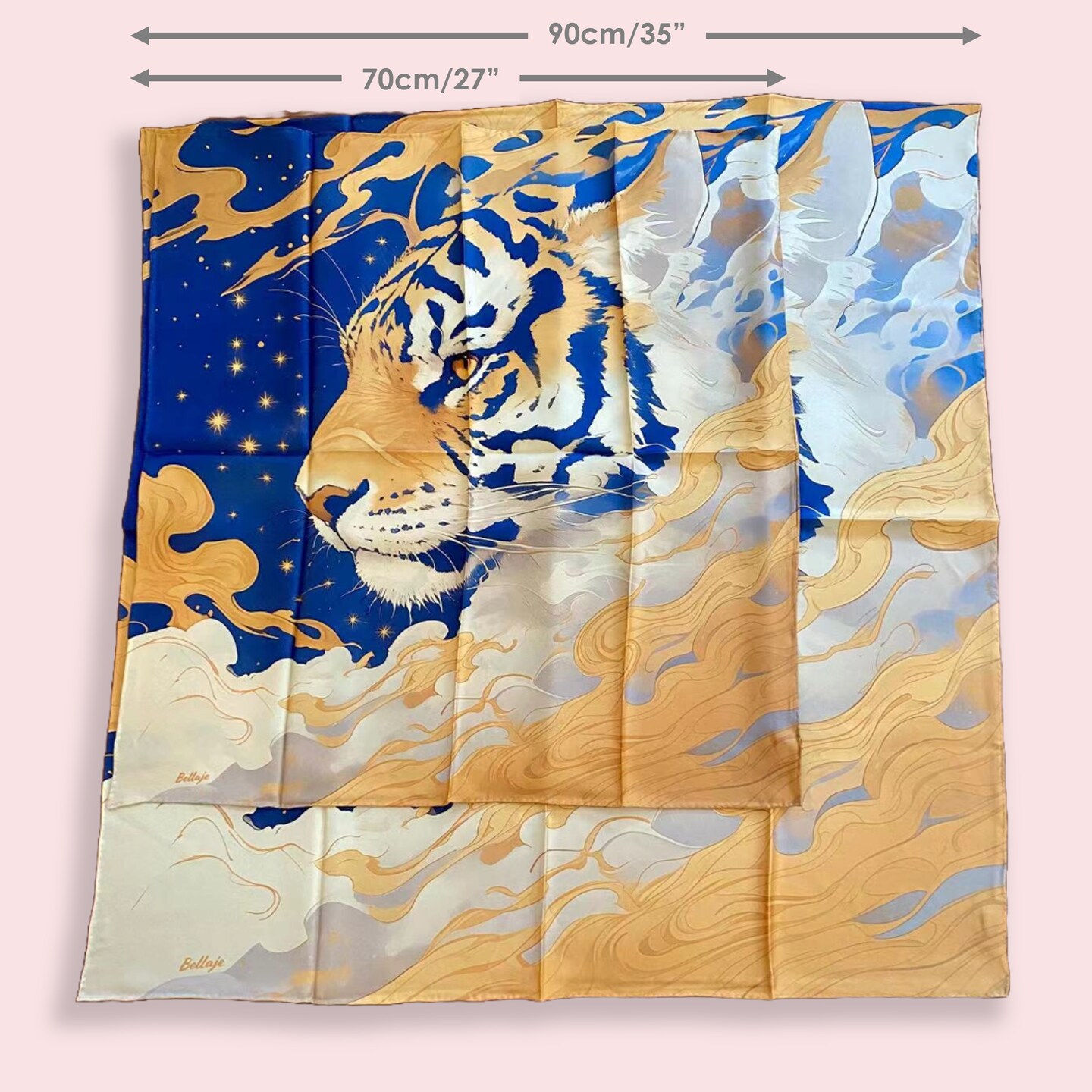 CHALLENGER BANDANA LYZE 2023 ロンt tシャツ　XL CHALLENGER BANDANA LYZE TIGER ロンt L/S XL Pure Silk Square Scarf