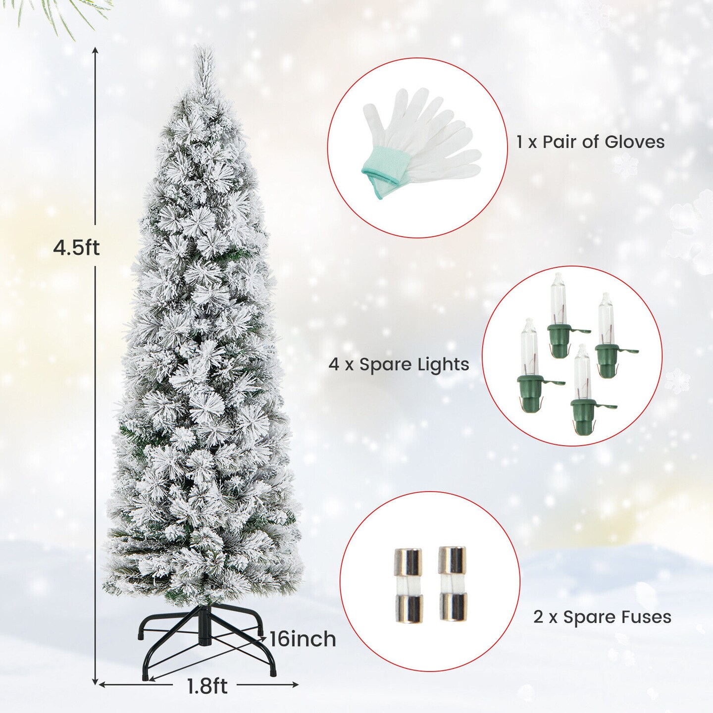 Christmas Tree with 258 Branch Tips and 100 Incandescent Lights