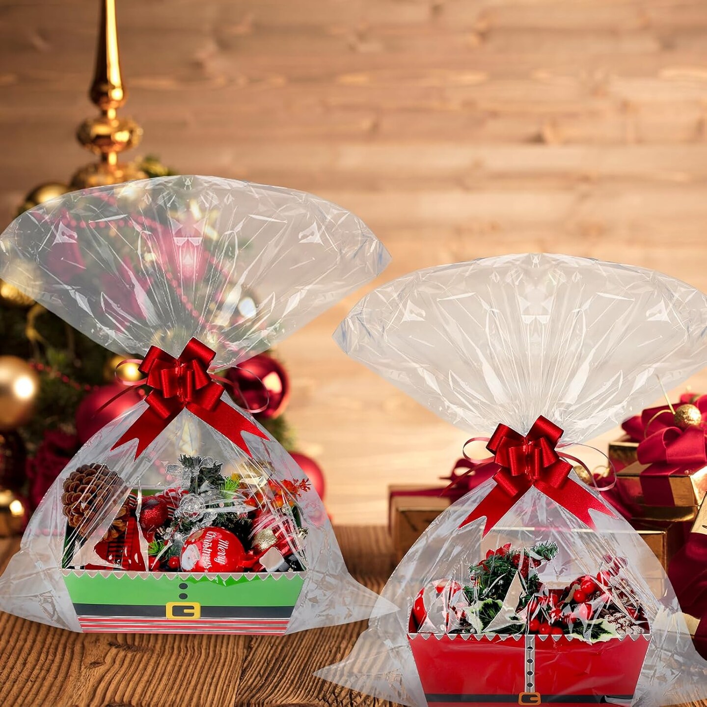 24 Pieces Christmas Gift Baskets Empty Kit