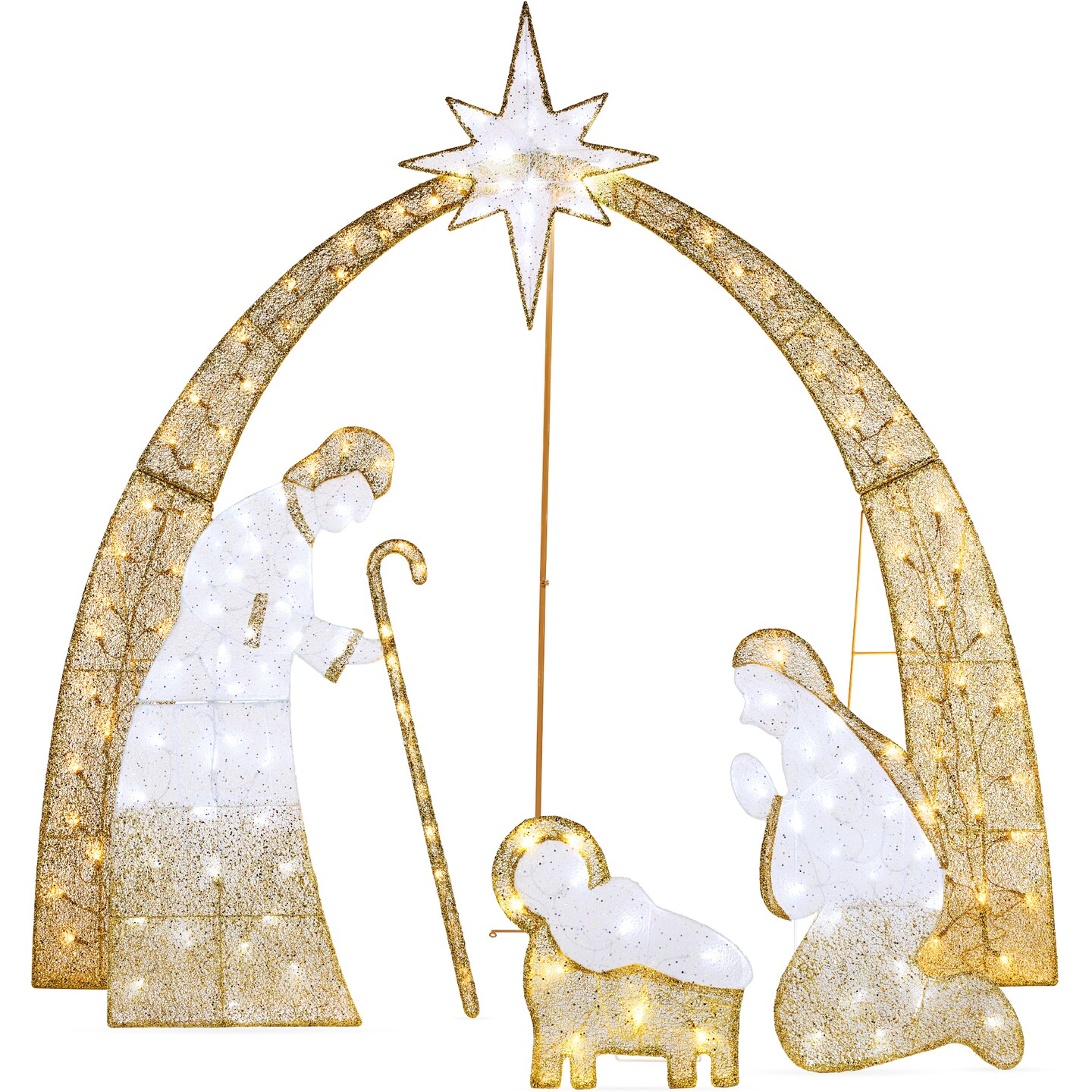 Best Choice Products Lighted 2D Christmas Nativity Scene Outdoor D&#xE9;cor w/ Twinkling LED Lights