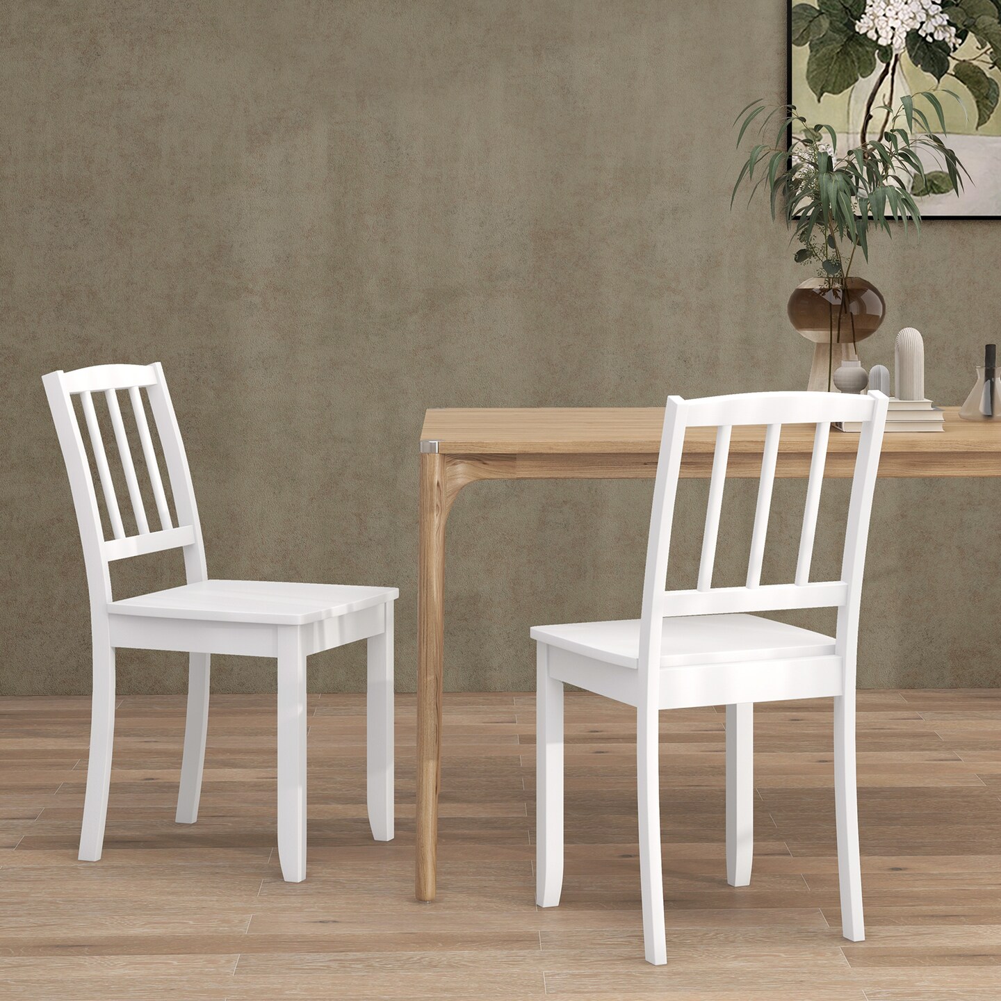 Wood Dining Chair With Rubber Wood Legs - Dining Rooms, Kitchens, Offices &#x26; Cafes - Set of 2