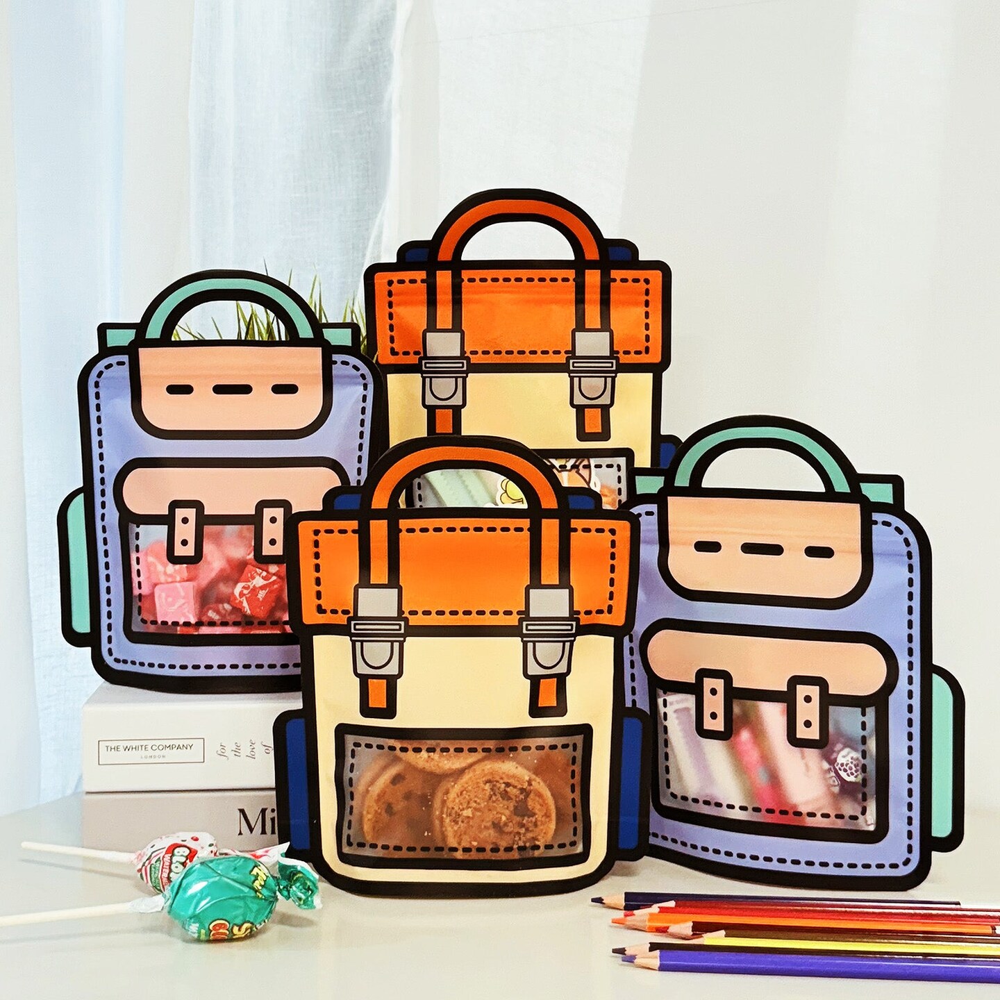 Wrapables Reusable Backpack Sealable Goodie Bags, Party Favor Bags (Set of 20)