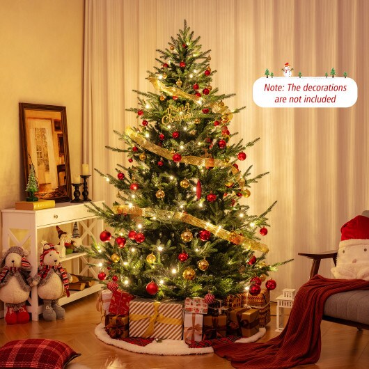 Pre-Lit Artificial Hinged Xmas Tree with PVC and PE Branch Tips for Holiday Decor