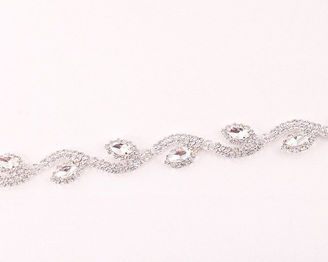 5/8&#x22; Crystal Rhinestone Chain Trim 1 Yard Rhinestone Fashion Trim