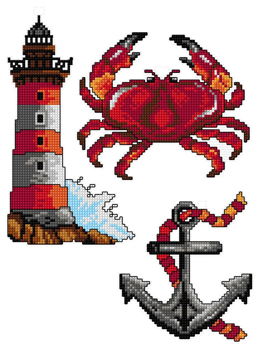 &#x22;Marine Life&#x22; Counted Cross-Stitch Kit