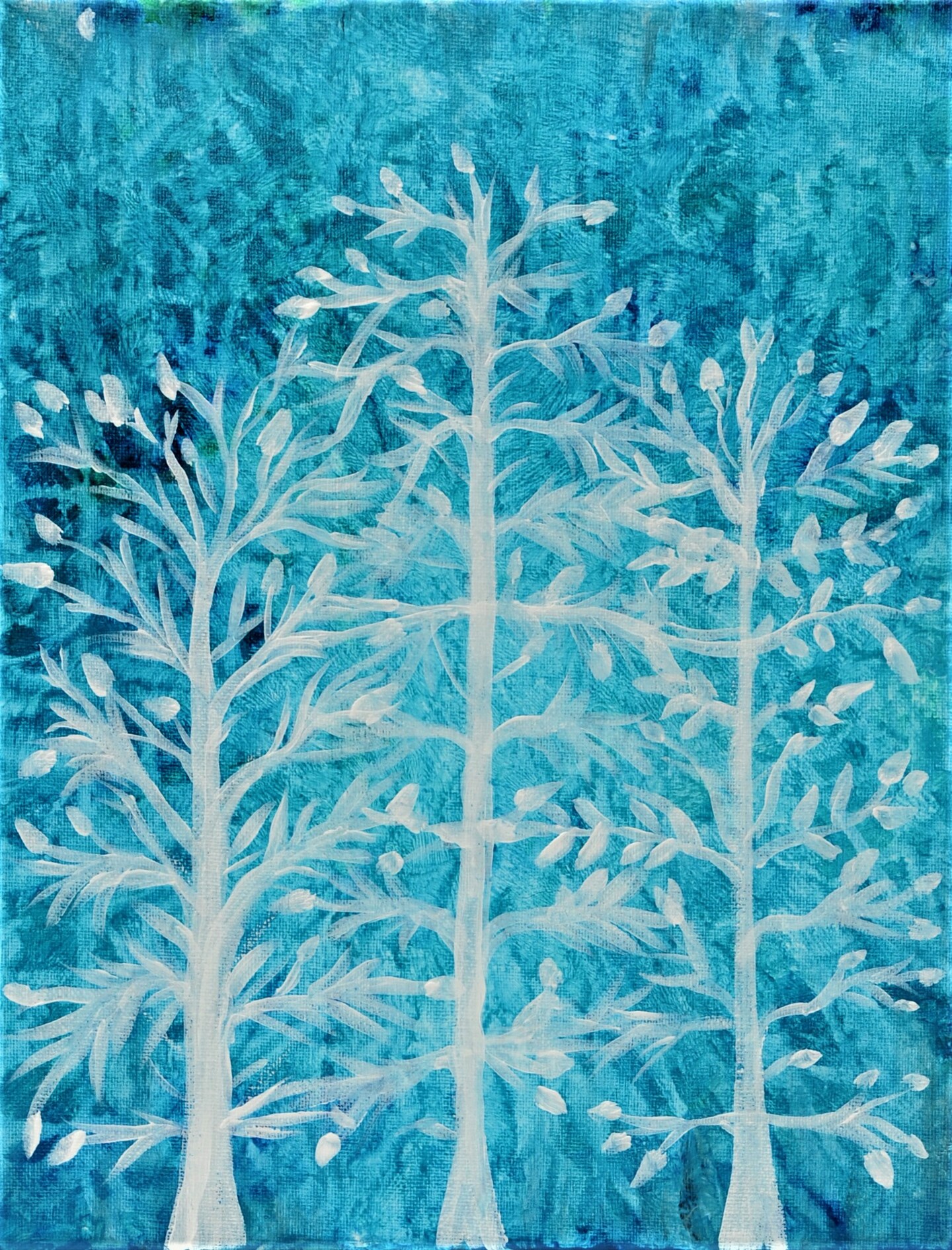 Winter Paint Kit - Sparkling Forest Acrylic Painting Kit & Video Lesson, Christmas DIY, Art Gift Set, Beginner Painting, Paint At Home