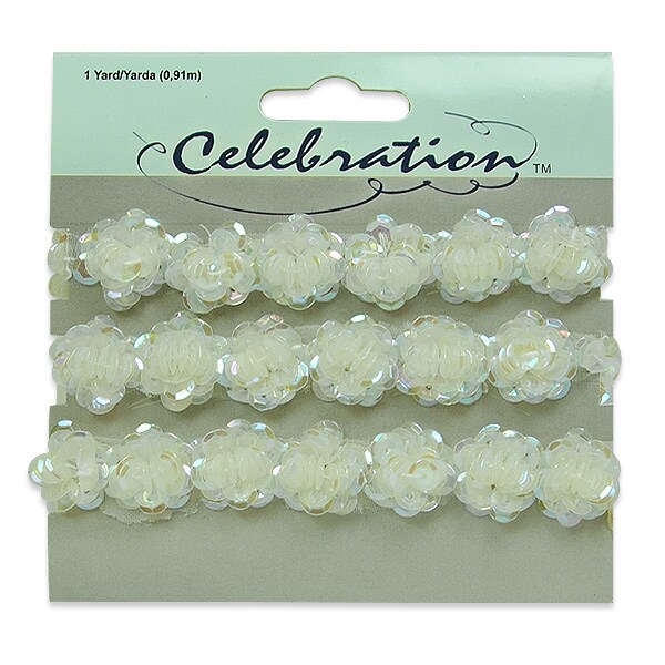 Cora Sequin Rose Fleurettes Trim - Pack of 36&#x22;