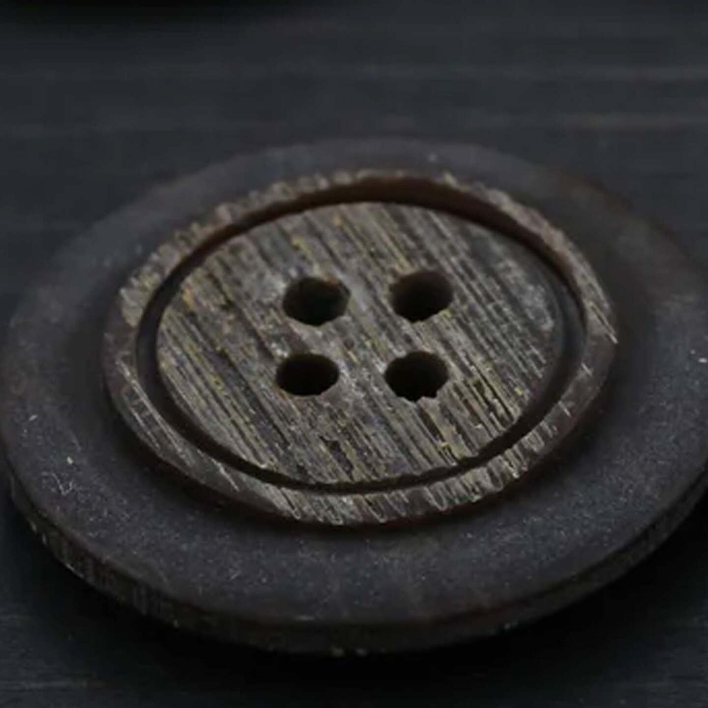 4 Pieces Brown Faux Wood Plastic Buttons Four Hole 27mm 1 1/8&#x22;