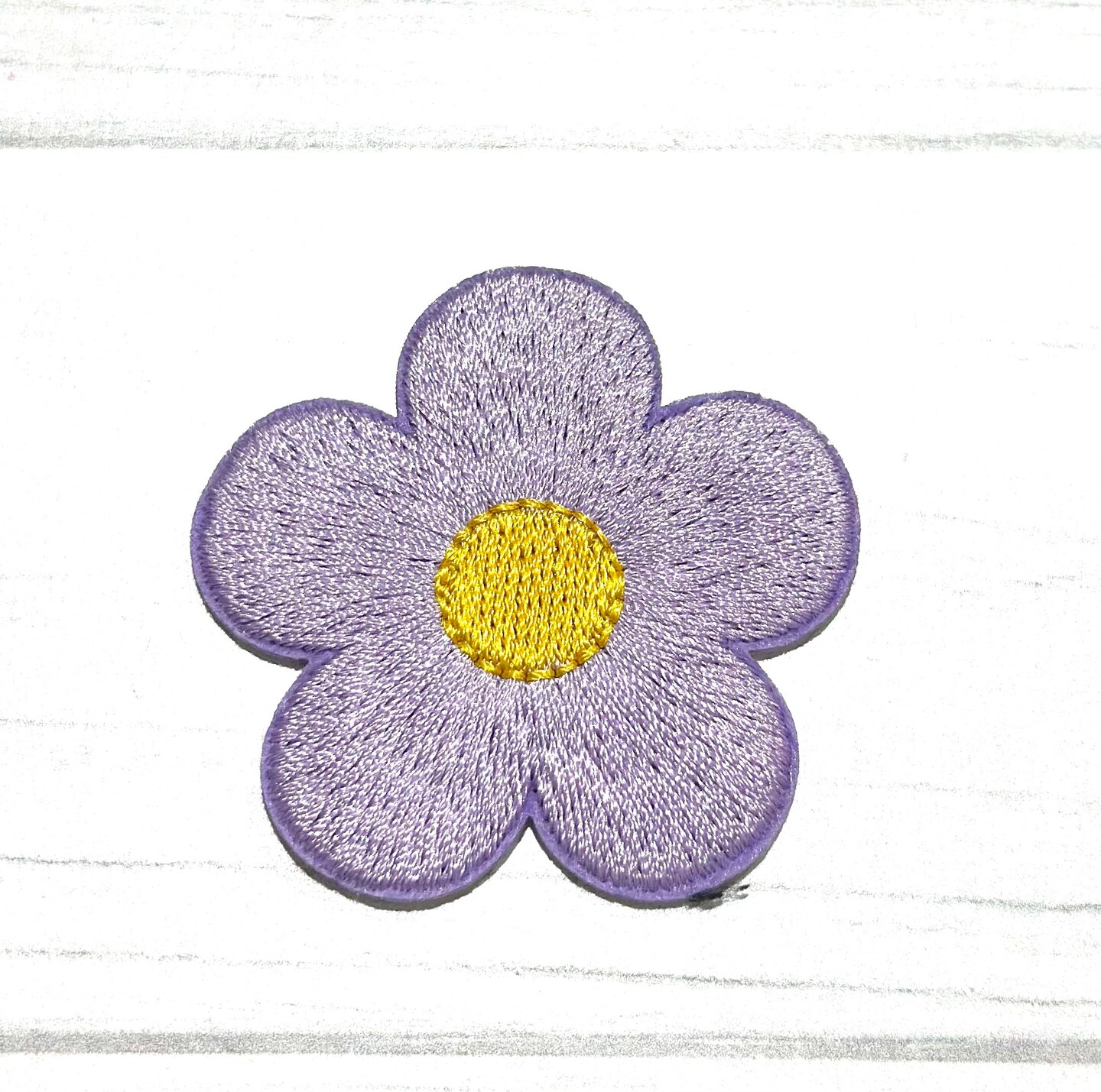 Flower embroidered patch