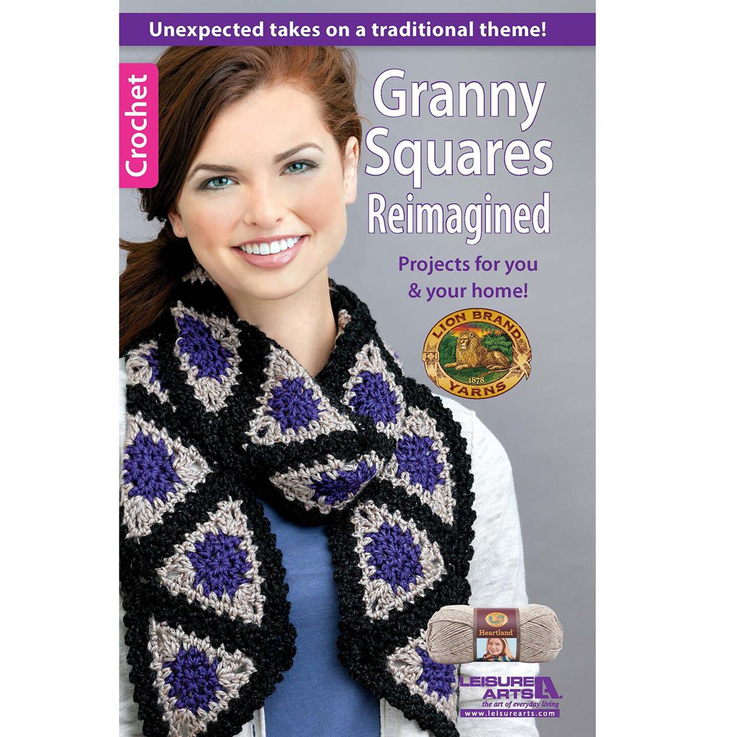 Leisure Arts Granny Squares Reimagined Crochetbook, Granny Square Crochet Book, Square Book, Crochet Squares Sourcebook, Patterns And Projects