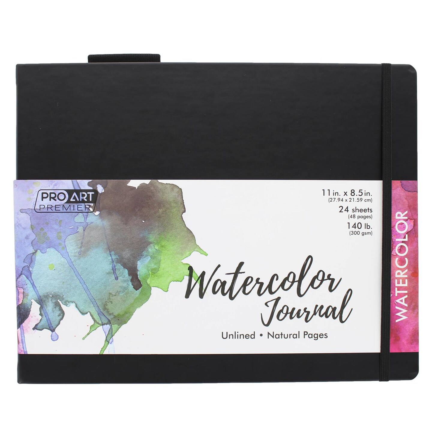 Pro Art Prem Watercolor Bk 8"x5", 24 sheets, Natural 140# CP, Watercolor Paper, Sketchbook, Water Color Paper, Paper Pad, Journal, Book, Paint Painting Paper