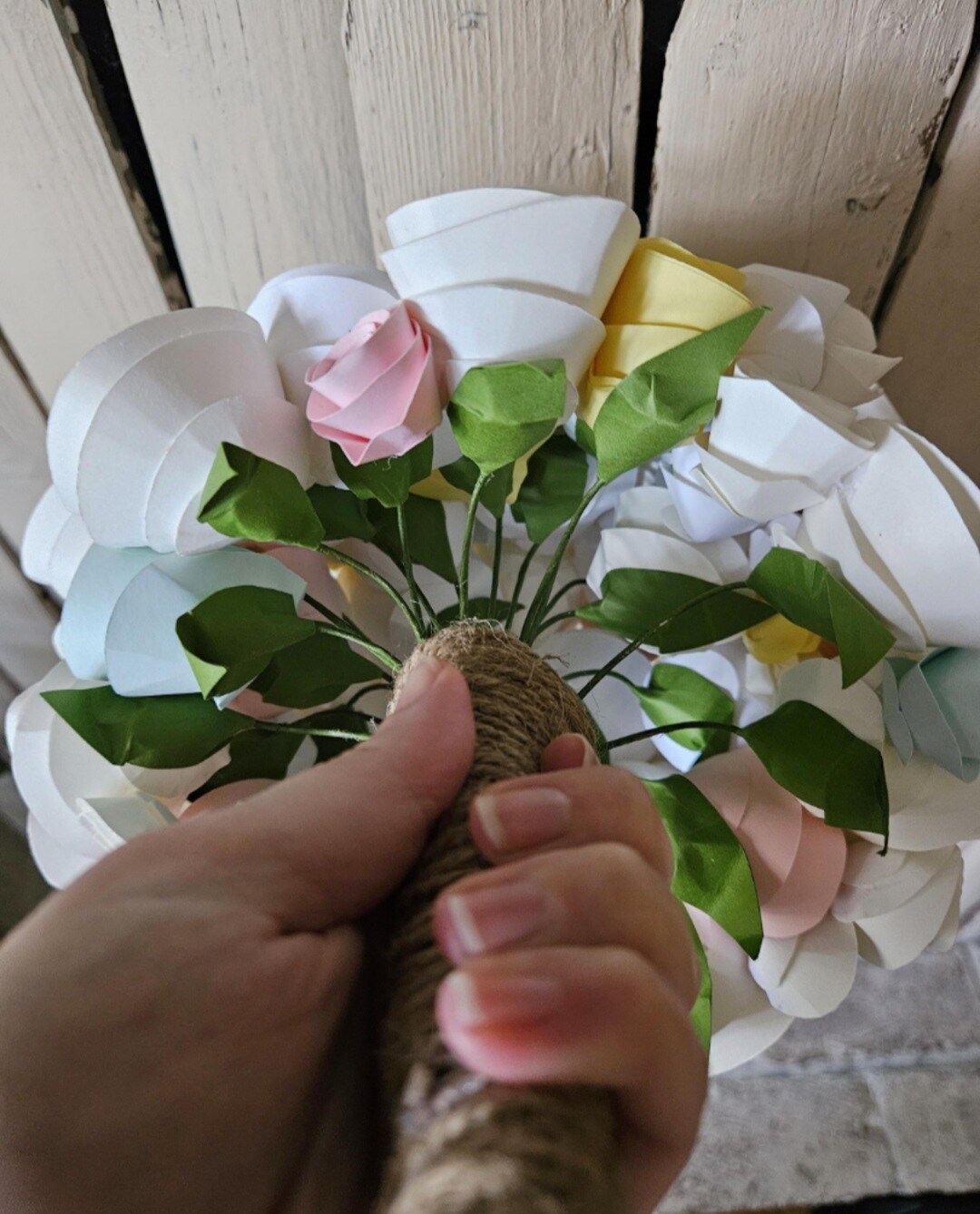 Spring wedding paper flower bridal bouquet product 3