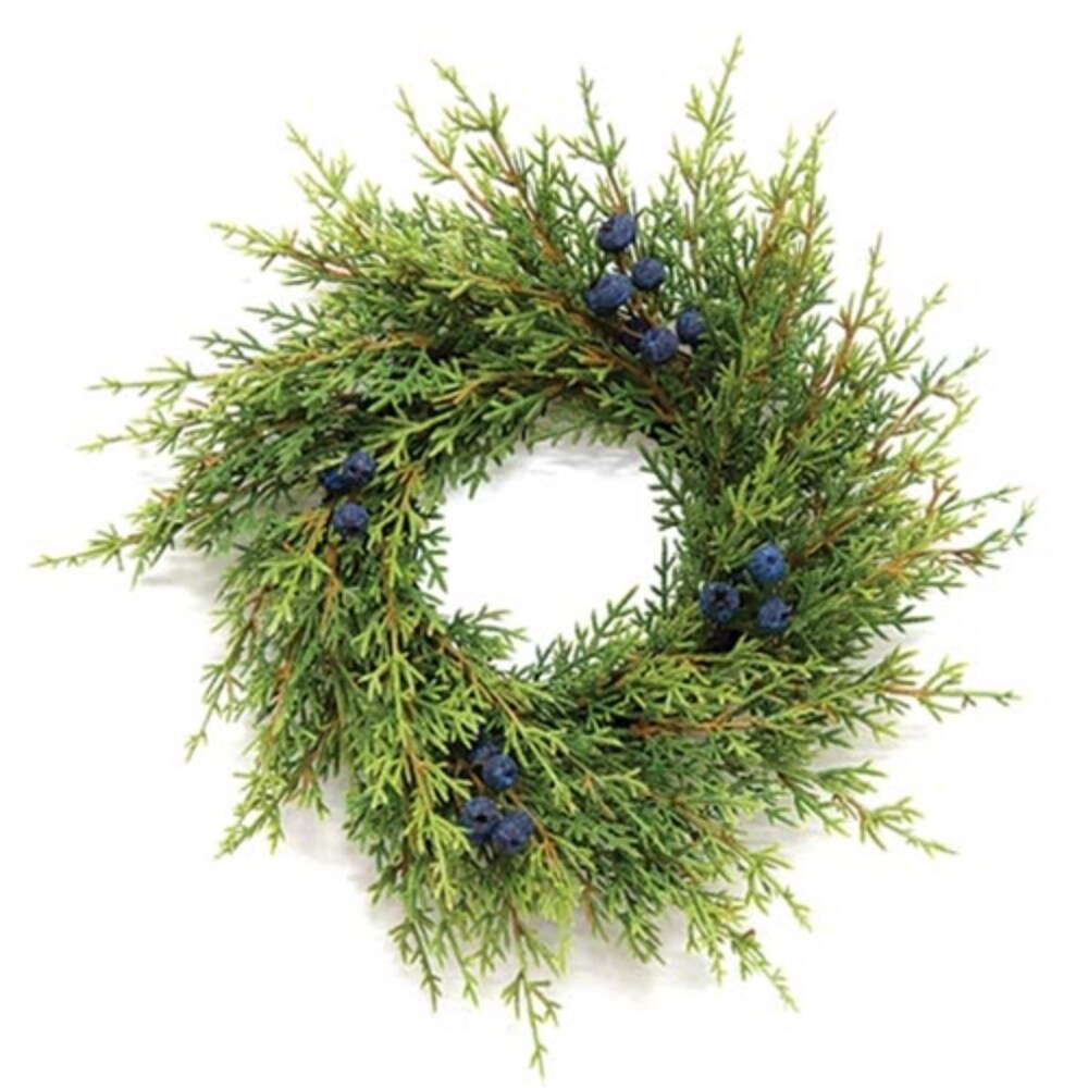 Blue Berry Wreath for Front Door Natural Cedar Greenery Winter Holiday Decor