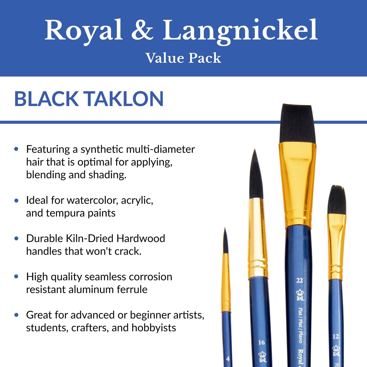 RSET-9383 | 25pc Black Taklon Variety Brush Set