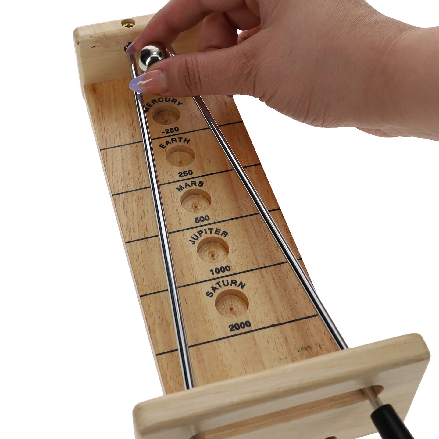 WE Games Mini Shoot The Moon - a Classic 1940's Nostalgia Game - Solid Natural Wood - 9 inch travel version