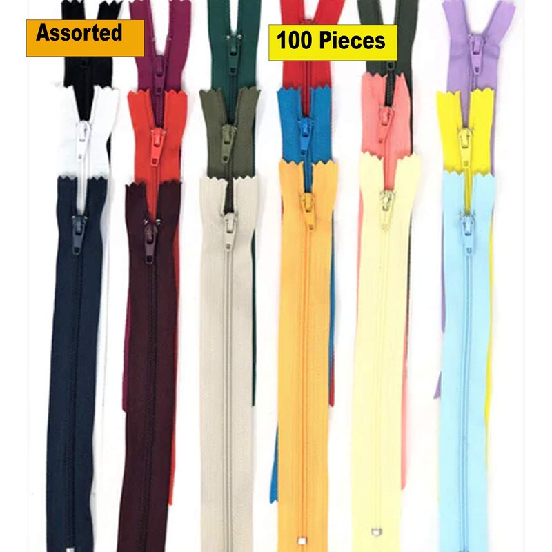 Nylon Zippers 22 Inches Coil #3 Closed Bottom
