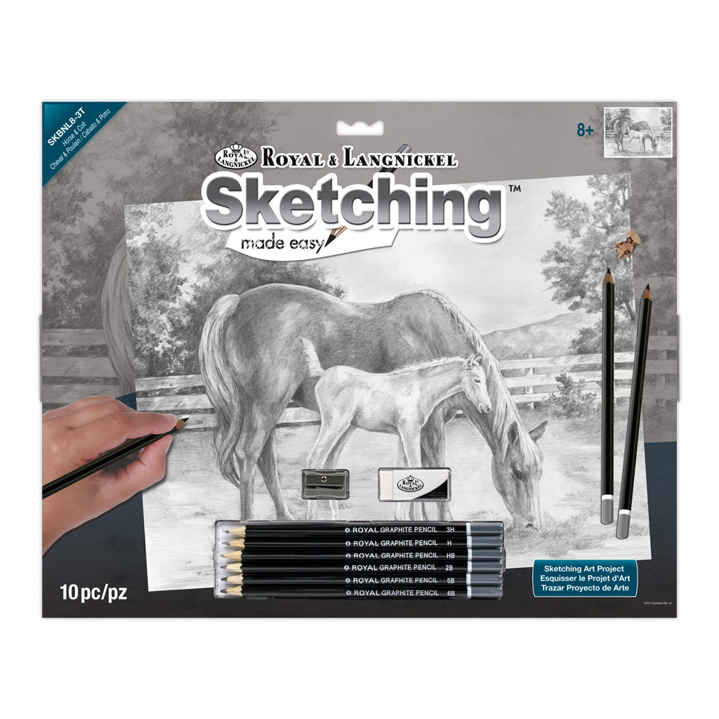 SKBNL8 | Sketching Made Easy™ Horse & Colt 10pc 11.25" x 15.375" Sketching Art Project