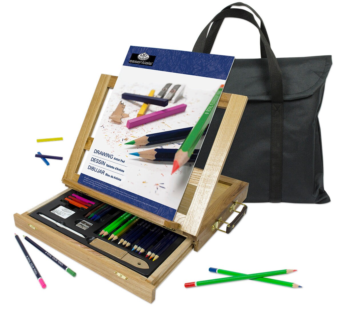 REA4905 | Essentials&#x2122; 44pc Drawing Travel Easel Art Set