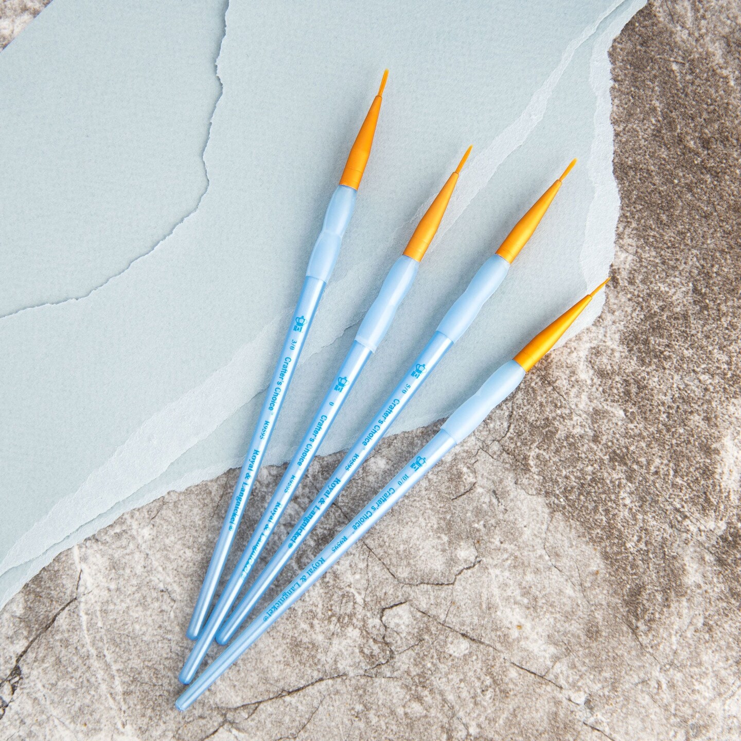 RCC 203 | Crafter's Choice™ 4pc Golden Taklon Liner Brush Set