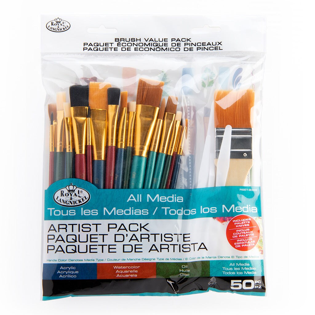 RSET-9388 | 50pc All Media Variety Artist Brush Set