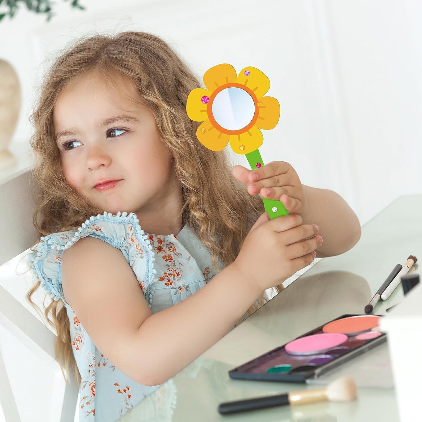 10 Pack Wooden Mirror Craft for Kids