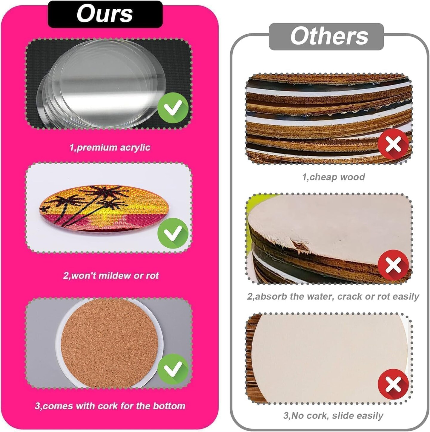 8 Pcs Football Diamond Art Painting Coasters Kits with Holder DIY Diamond Art Coasters for Adults Beginners Craft Supplies